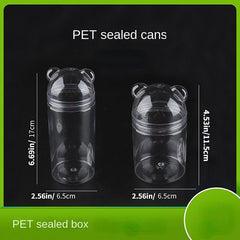 Bear Shaped Snack Storage Tank PET Material Container Leak Proof