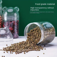 Bear Shaped Snack Storage Tank PET Material Container Leak Proof