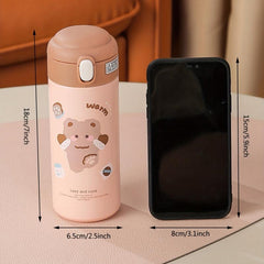 Cartoon Insulated Water Bottle with Straw