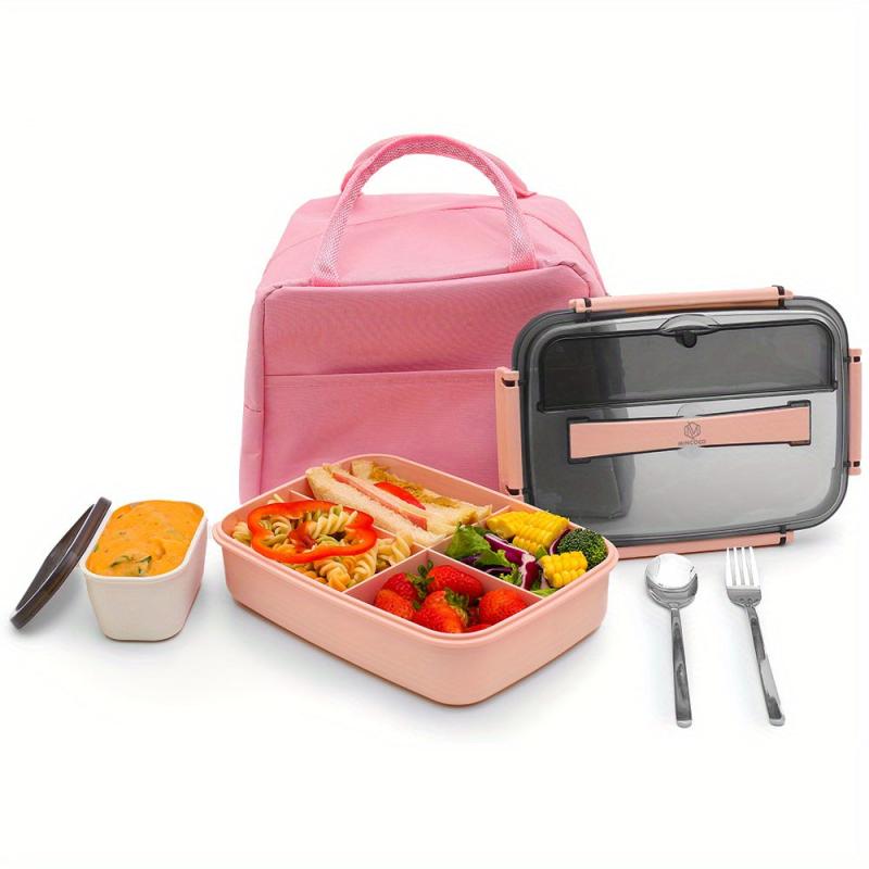4-Compartment Bento Box Lunch Set with Bag, Jar, Spoon & Fork