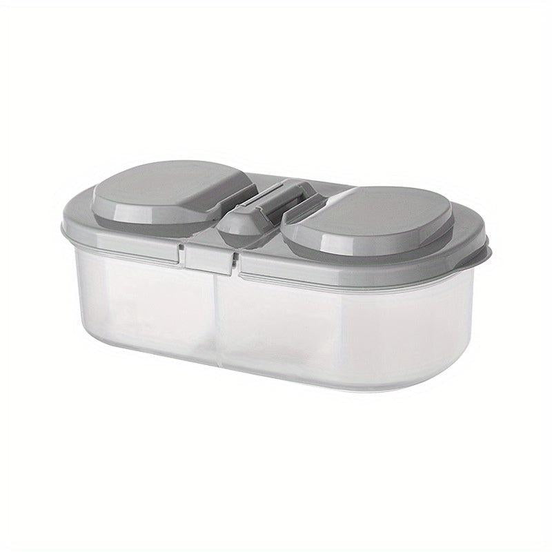 2 Grids Food Storage Containers With Lids Clear Airtight Fresh Keeping Box