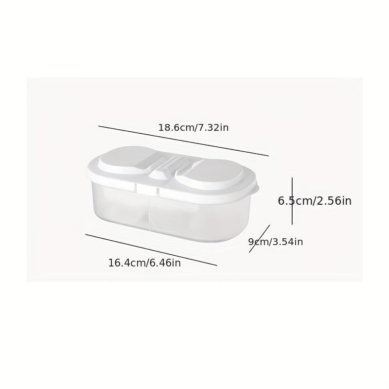 2 Grids Food Storage Containers With Lids Clear Airtight Fresh Keeping Box
