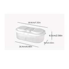 2 Grids Food Storage Containers With Lids Clear Airtight Fresh Keeping Box