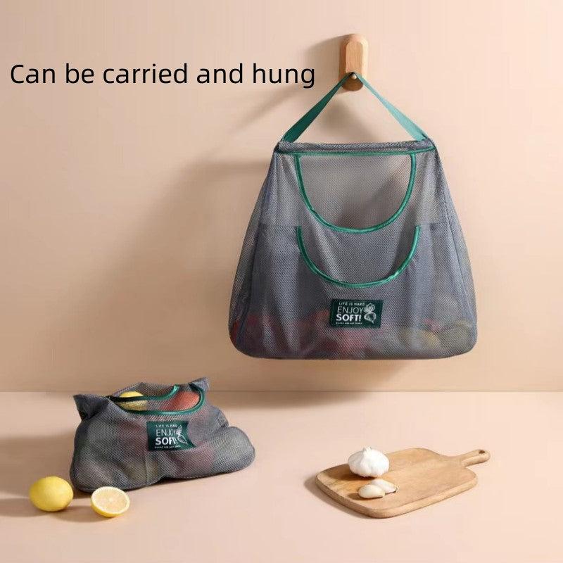 Hanging Mesh Bag for Green Onion, Ginger & Garlic Storage
