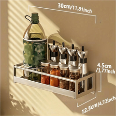 Farmhouse Spice Rack Wall Mounted Seasoning Shelf Flexible Space Saving Holder