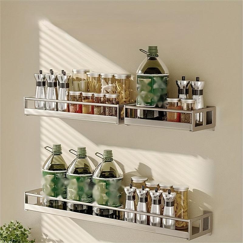 Farmhouse Spice Rack Wall Mounted Seasoning Shelf Flexible Space Saving Holder