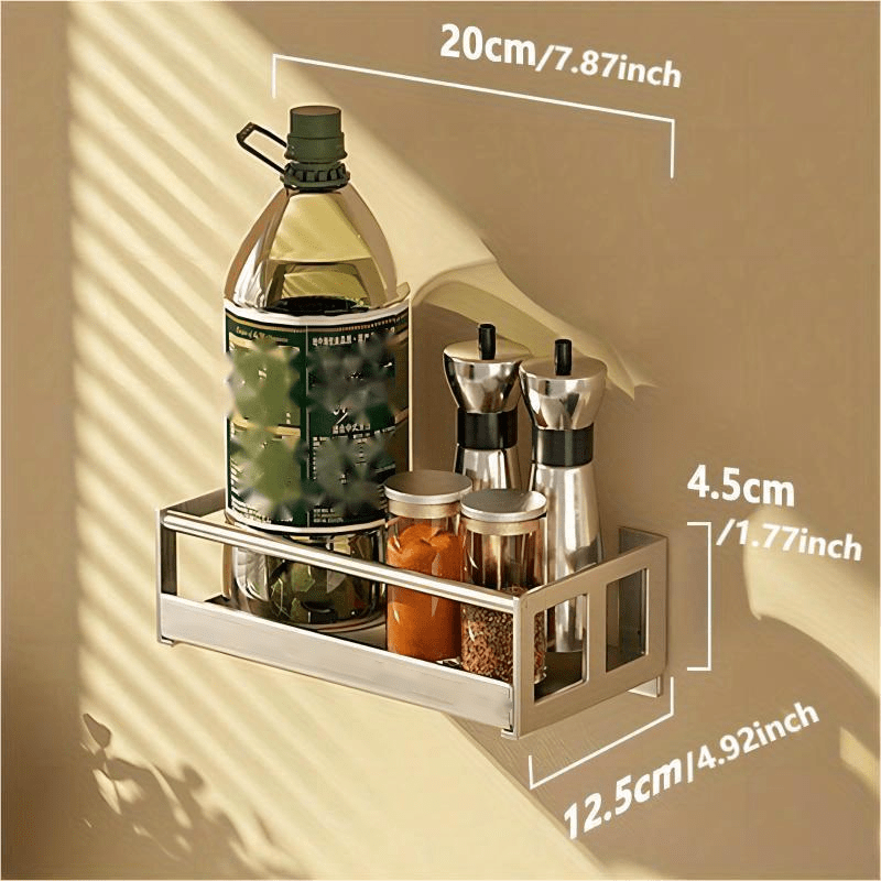 Farmhouse Spice Rack Wall Mounted Seasoning Shelf Flexible Space Saving Holder