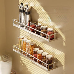 Farmhouse Spice Rack Wall Mounted Seasoning Shelf Flexible Space Saving Holder
