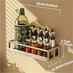 Farmhouse Spice Rack Wall Mounted Seasoning Shelf Flexible Space Saving Holder