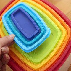 Plastic Storage Bowls With Lids - Airtight Nest Stackable Set