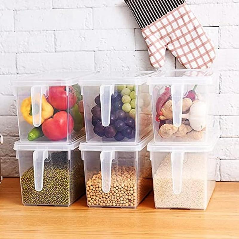 Fridge Organizer Bin With Handle And Lid 5.0L