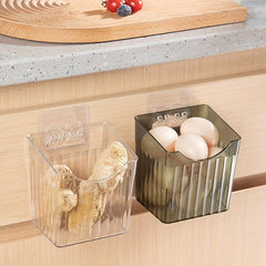 2PCS Refrigerator Side Door Storage Box with Hooks Wall-mounted Kitchen Supplies