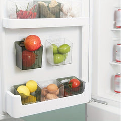 2PCS Refrigerator Side Door Storage Box with Hooks Wall-mounted Kitchen Supplies