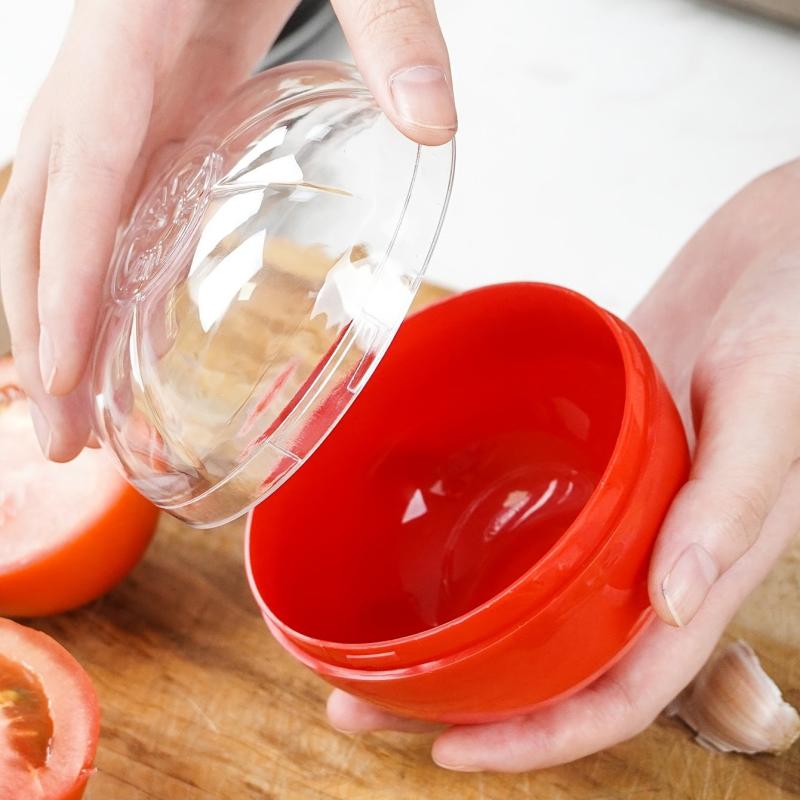 Tomato-Shaped Food Saver w/ Transparent Lid Keep Fresh Produce Fresher