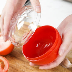 Tomato-Shaped Food Saver w/ Transparent Lid Keep Fresh Produce Fresher