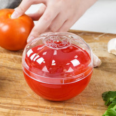 Tomato-Shaped Food Saver w/ Transparent Lid Keep Fresh Produce Fresher