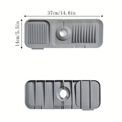 Kitchen Sink Splash Guard Silicone Tray Dish Soap Dispenser Sponge Holder Mat