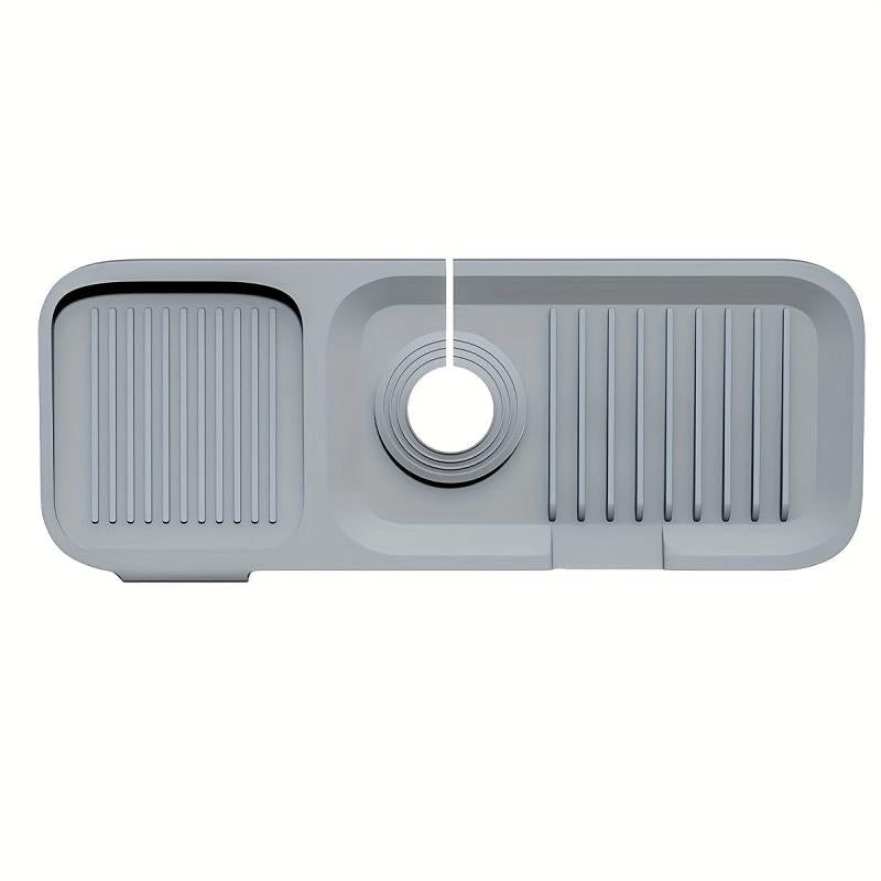 Kitchen Sink Splash Guard Silicone Tray Dish Soap Dispenser Sponge Holder Mat