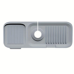 Kitchen Sink Splash Guard Silicone Tray Dish Soap Dispenser Sponge Holder Mat