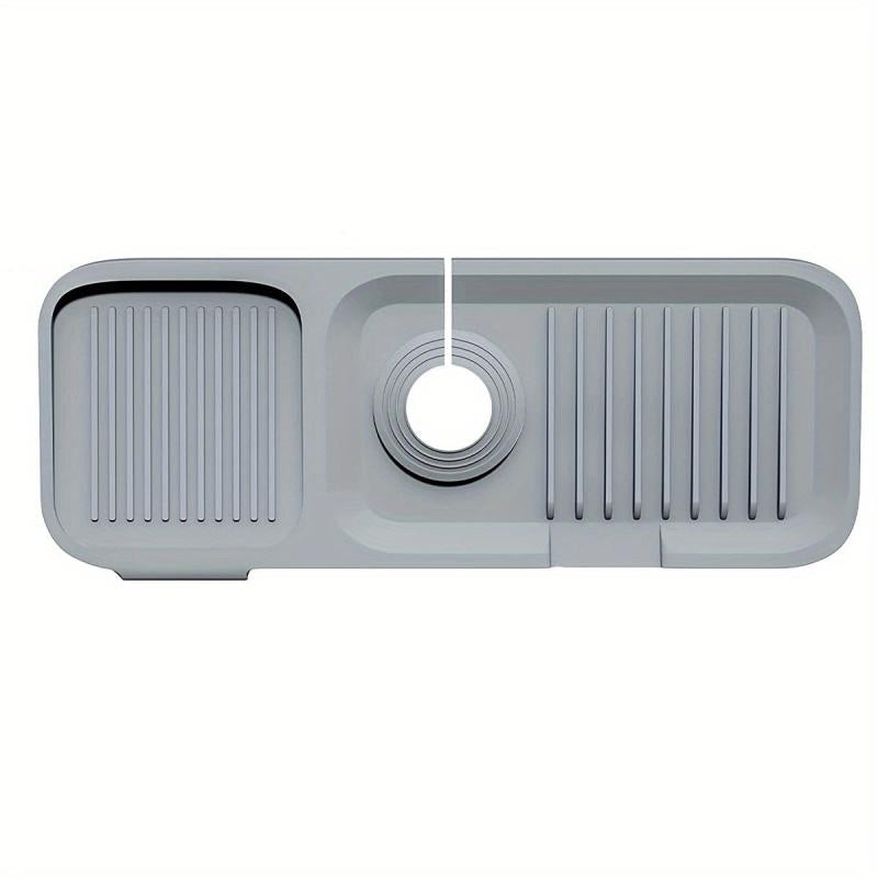 Kitchen Sink Splash Guard Silicone Tray Dish Soap Dispenser Sponge Holder Mat