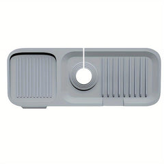 Kitchen Sink Splash Guard Silicone Tray Dish Soap Dispenser Sponge Holder Mat