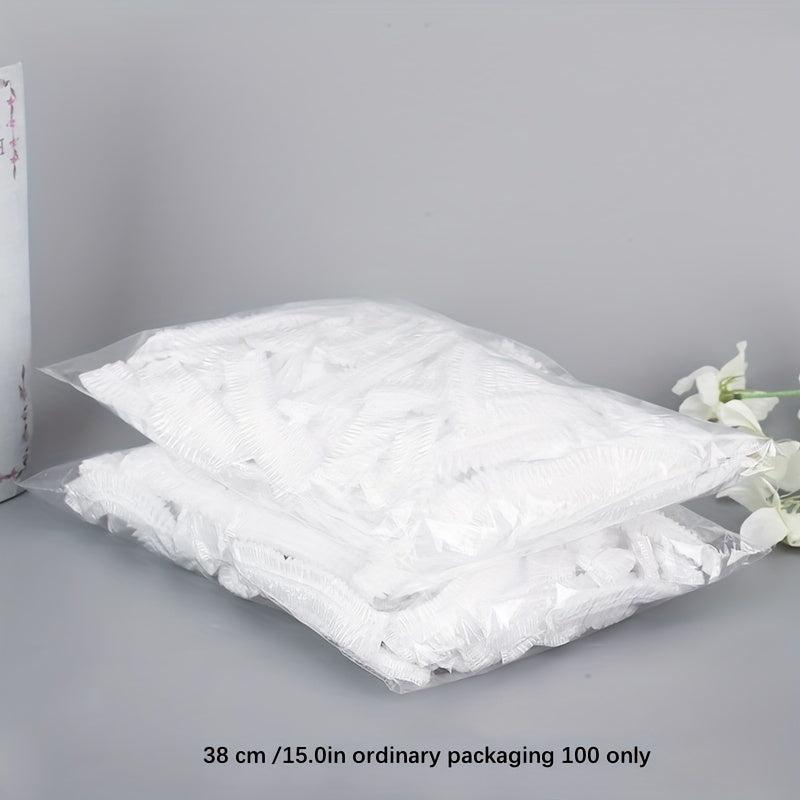 100pcs Disposable Plastic Wrap Cover with Elastic Mouth for Plates