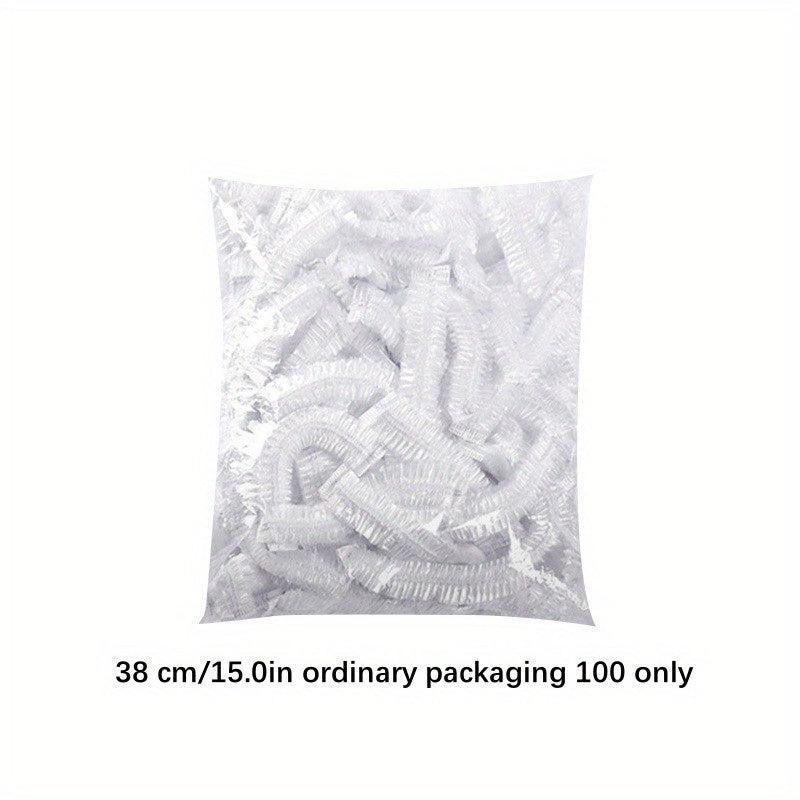 100pcs Disposable Plastic Wrap Cover with Elastic Mouth for Plates