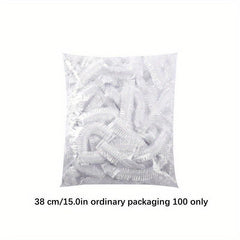 100pcs Disposable Plastic Wrap Cover with Elastic Mouth for Plates