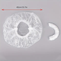 100pcs Disposable Plastic Wrap Cover with Elastic Mouth for Plates