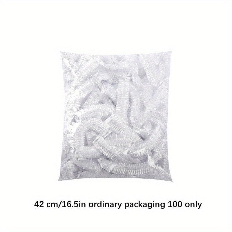 100pcs Disposable Plastic Wrap Cover with Elastic Mouth for Plates