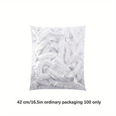 100pcs Disposable Plastic Wrap Cover with Elastic Mouth for Plates