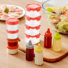 4pcs Seasoning Box Stackable Squeeze Bottle Mini Portable Outdoor Camping Picnic