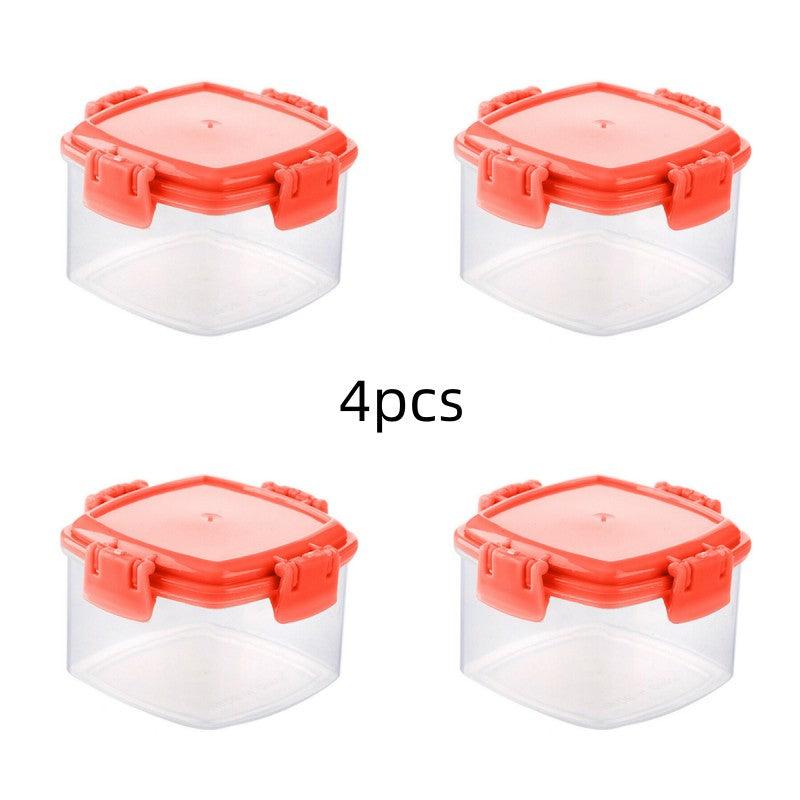 4pcs Seasoning Box Stackable Squeeze Bottle Mini Portable Outdoor Camping Picnic
