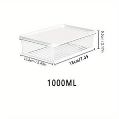1pc Refrigerator Storage Box Fresh Keeping Box Hand Wash Plastic Reusable