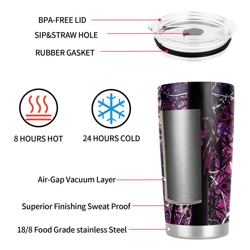 Purple Deer Tumbler Stainless Steel Insulated Coffee Mug