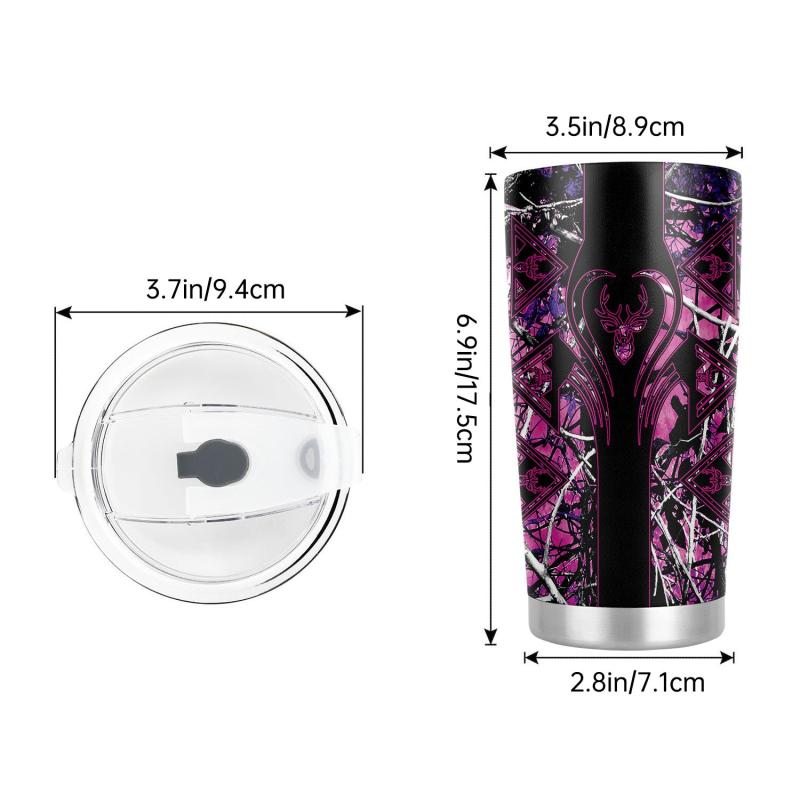 Purple Deer Tumbler Stainless Steel Insulated Coffee Mug