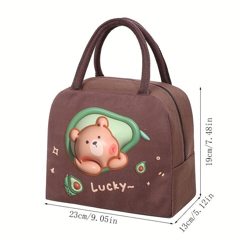 Cartoon Animal Insulated Lunch Bag - Reusable Aluminum Foil Lunch Box