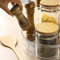 Non Slip Round Turntable Kitchen Storage Tray, 70 char limit