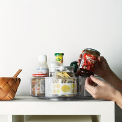 Non Slip Round Turntable Kitchen Storage Tray, 70 char limit