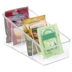 Large Plastic Food Bag Storage Box Clear Organizer Bins Handles Cabinets