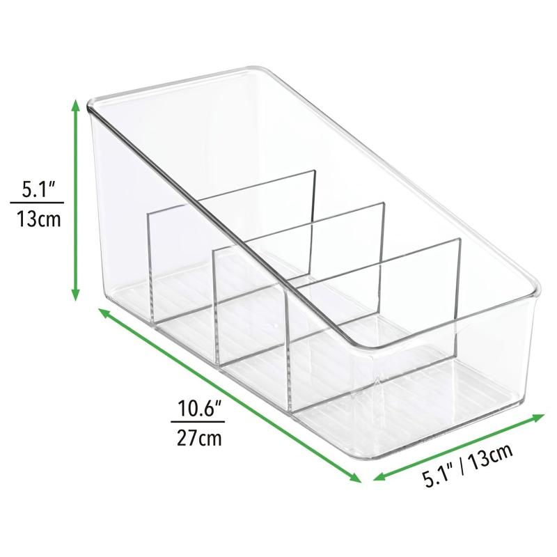 Large Plastic Food Bag Storage Box Clear Organizer Bins Handles Cabinets