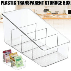 Large Plastic Food Bag Storage Box Clear Organizer Bins Handles Cabinets