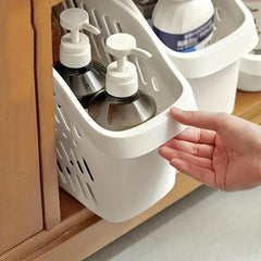 Kitchen Storage Shelf With Pulley Storage Basket Under Sink Cabinet