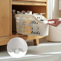 Kitchen Storage Shelf With Pulley Storage Basket Under Sink Cabinet