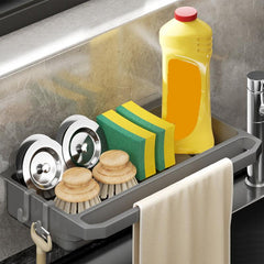 Kitchen Sink Drainer Dishcloth Holder Faucet Sponge Organizer