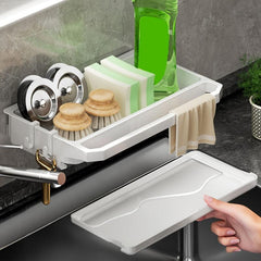 Kitchen Sink Drainer Dishcloth Holder Faucet Sponge Organizer