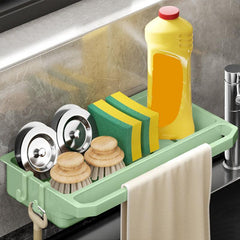Kitchen Sink Drainer Dishcloth Holder Faucet Sponge Organizer