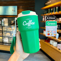 Stainless Steel Thermal Coffee Cup Leak Proof Portable Travel Bottle 14.8OZ