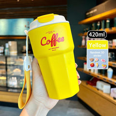Stainless Steel Thermal Coffee Cup Leak Proof Portable Travel Bottle 14.8OZ