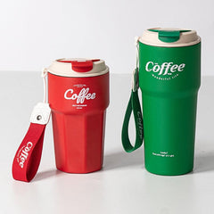 Stainless Steel Thermal Coffee Cup Leak Proof Portable Travel Bottle 14.8OZ